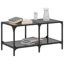 Mesa de centro vidaXL con tablero de cristal, negra, 78,5x40x40 cm, acero - Negro - Ver 1