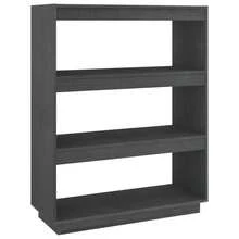 Libreria/divisorio vidaXL grigio 80x35x103 cm in legno massello di pino - Grigio - Visualizzare 4