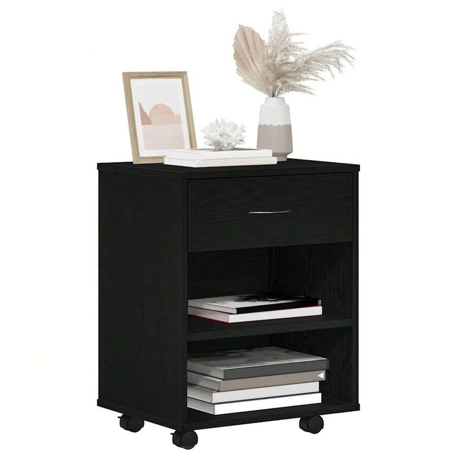 Mobile contenitore vidaXL effetto rovere nero, 46 x 36 x 59 cm - nero - Visualizzare 1