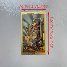 经典塔罗牌入门占卜套装，烫金英文版，尺寸4.72x2.76英寸，附赠英文和西班牙文说明书，防水防皱，是初学者的理想之选——时尚轻巧的牌组和全面的指南——带来正宗的塔罗牌占卜体验 - 彩色 - 查看 4