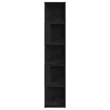 Prateleiras de canto vidaXL com aparência de carvalho preto, 33 x 33 x 164,5 cm, material à base de madeira. - Preto - Ver 5