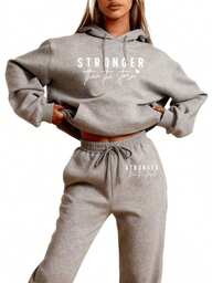 Winter Clothes For WomenLC Women's Casual- 'Stronger Than The Storm' Letter Print Hoodie, White, Loose Fit With Pockets, Perfect Autumn And Winter, Comfortable Clothing |     Loose Fit Hoodie |     Casual Daily Wear Pants, Halloween Costumes, Thanksgiving Clothing, Hoodie Autumn And Winter, Unisex Short Sleeves,,, Plus Size Fall Clothes, Sweatshirt, Fall Clothes WomenLoose And Comfortablehoodie Christmas Sweatshirt