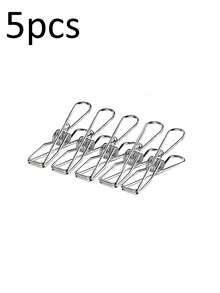 Premium Stainless Steel Clothespins - Rust-Resistant Heavy-Duty Metal Clips With Secure Spring Grips, Suitable For Hanging Garments Socks Photo, Snack Sealing, Cable Storage - Durable Multi-Purpose Clips, Essential Laundry Accessory, Modern Durable Clothespins, Clothes Pins
