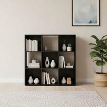 Ecommerc3 MOBLEKIT | Modular Wooden Shelves With Different Compartments And Door Options, Bookcases And Storage Furniture For Bedroom, Kitchen Or Entryway - Negro - 9 Comp | 91.2*29.7*91.2cm - View 4