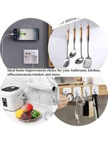 Heavy Duty Adhesive Wall Hooks For Bathroom, Kitchen, And Outdoor Use - Waterproof Transparent Hangers For Towels, Hats, Keys, Coats, And Laundry Accessories; Strong, Easy-Removable Mounting Solution For Home Organization, Entryways, Vanity Areas, And Living Spaces; Perfect For Spring Cleaning, Valentine's Day Prep, Mother's Day Gifts, Seasonal Decor, And Everyday Apartment/Studio Decor - Multicolor - View 5