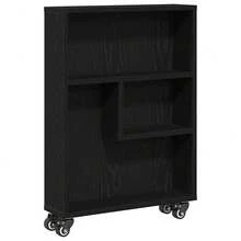 Chariot de rangement étroit vidaXL Chêne noir 48 x 13 x 68 cm - Noir - Voir 3