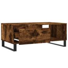 Tavolino da caffè vidaXL in rovere affumicato, 90x50x36,5 cm, in legno composito. - Castano - Visualizzare 6