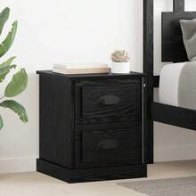 Table de chevet vidaXL aspect chêne noir 39 x 39 x 47,5 cm Matériau à base de bois - Noir - Voir 2