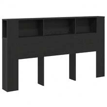 vidaXL Testiera Armadio effetto rovere nero 180 x 18,5 x 102,5 cm - nero - Visualizzare 3