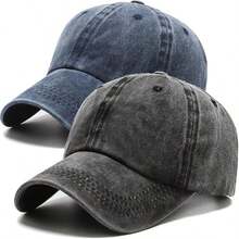 2pcs Washed Baseball Cap, Retro Golf Dad Hat Adjustable Casual Cap, Suitable For Men And Women - A - View 5