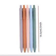 0.5mm Black Bullet Tip 5 Pieces Morandi Color Retractable Gel Pen Macaron Student Retractable Pen Office Stationery Elastic Signature Pen - Áp lực bút của Morandi - Xem 2