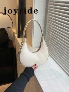 Fashion Women Casual Versatile Solid Color Shoulder Bag - White - View 1