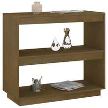 Bibliothèque vidaXL en pin massif couleur miel, 80 x 35 x 71 cm - Tabac - Voir 1