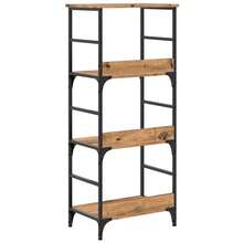 Libreria vidaXL in rovere artigianale, 50x33x117,5 cm, materiale a base di legno. - Castano - Visualizzare 6