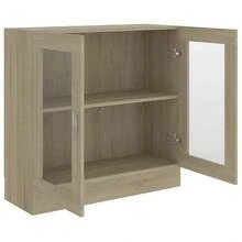 Vitrine vidaXL Chêne Sonoma 82,5 x 30,5 x 80 cm, matériau à base de bois - Tabac - Voir 5