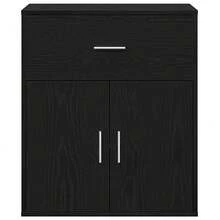 Credenza vidaXL in rovere nero, 60 x 31 x 70 cm, realizzata in materiale a base di legno. - nero - Visualizzare 6