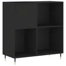 Mueble para discos vidaXL negro, 84,5 x 38 x 89 cm, material a base de madera. - Negro - Ver 3