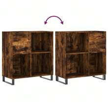 Mobile porta dischi vidaXL, rovere affumicato, 84,5x38x89 cm, legno composito - Castano - Visualizzare 8