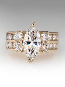 1 PC Fashion Cubic Zirconia Ring For Women For Wedding Engagement Anniversary Party Jewelry Valentine's Day Gift - 1# - View 1