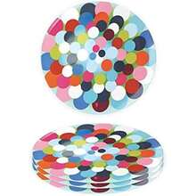 French Bull - Juego de 4 platos surtidos de melamina de 11 pulgadas, vajilla de melamina para interiores y exteriores, diseño de flores variadas de jardín(9" Salad Plates Bindi) - Multicolor - Ver 2