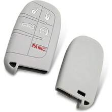 Key Fob Cover, All Inclusive Drop Proof Remote Key Silicone Protective Case, Compatible With JEEP Dodge (Gray) - Gray - View 1