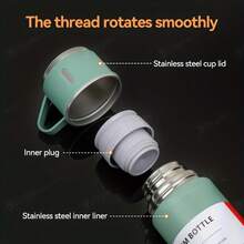 1 Set 500ml/16.9oz Stainless Steel Vacuum Insulated Water Bottle With 2 Lids, Reusable, Dishwasher , Multi-Function Travel Mug For Hot & Cold Drinks, Gift Packaging, Back To School Gift - Multicolor - View 8