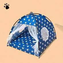 Tienda De Campaña Portátil y Plegable Azul Para Mascotas, Adecuada Para Gatos y Perros, Para Todas Las Estaciones - XL - Ver 2