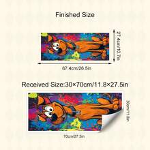 BRUP 1张创意垃圾桶贴纸，彩色卡通狗驴马狮子图案，花园小径设计，趣味动物贴纸，适用于室内外垃圾桶，家居厨房浴室装饰