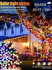 1pc 20/50/100/200 LED Solar Powered Fairy Lights, Waterproof String Lights With 8 Lighting Modes, For Party, Home, Garden, Patio, Lawn, Path, Tree, Yard, Wedding, Ramadan, Valentine's Day, Mother's Day, Father's Day, Back To School, Holiday Gift - Solar Light String - View 21
