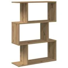 Divisória de Ambientes vidaXL com Estante e 3 Compartimentos em Carvalho Artesanal 70x24x97 cm - Castanho - Ver 3