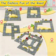 磁性道路套装，含汽车，磁性积木，儿童玩具，学前感官搭建玩具，随机颜色，适合3岁以上儿童 - 彩色 - 查看 2