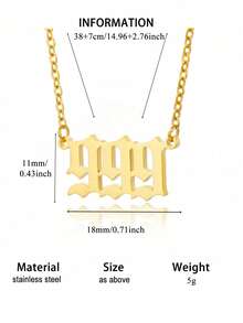 1pc 777 Angel Number Necklace, Women Stainless Steel Simple Chain Pendant Necklace, Christmas Gift - Number - View 19