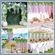 12 Pack Of Artificial Wisteria Vine Wreath, Wisteria Wreath, Wedding Garden Decor, Wedding Decor, Bridal Bouquet, Artificial Flowers Decoration. (16 Colors) - 淺灰色 - 查看 7
