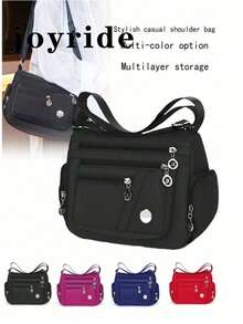 新款牛津布男士斜挎包，大容量斜挎包 - 彩色 - 查看 1