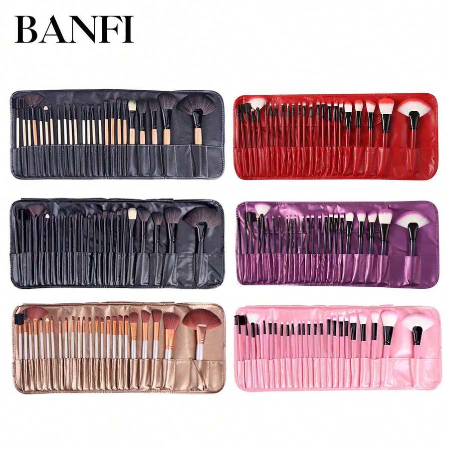 Set de 24 Brochas para Maquillaje para Sombras Polvos