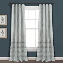 MX    Decor - Par de Paneles de Cortina de Ventana de algodón teñido de Rayas clásico 84 x 40 Pulgadas Color Azul Vaquero - AzulDenim - Ver 2