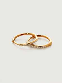 Khuyên tai vòng nhỏ sang trọng, tối giản, mạ vàng 18K, bạc sterling 925, đính đá Zirconia, thích hợp cho bé gái. - Hoa tai vòng Zircon - Xem 2