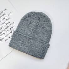 Winter Hat Unisex New Knitted Cute Hat Autumn Warm Brimless Hat Men's Casual Hat - 亞麻灰 - 查看 13