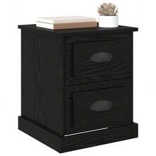 Table de chevet vidaXL aspect chêne noir 39 x 39 x 47,5 cm Matériau à base de bois - Noir - Voir 1
