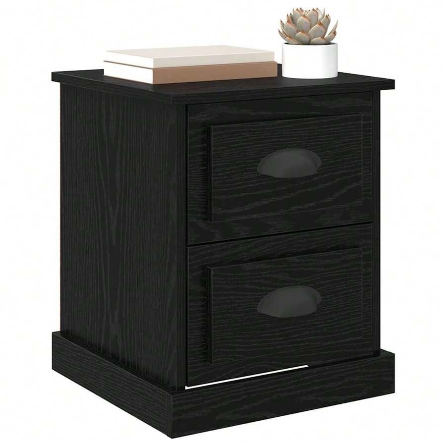 Table de chevet vidaXL aspect chêne noir 39 x 39 x 47,5 cm Matériau à base de bois - Noir - Voir 1