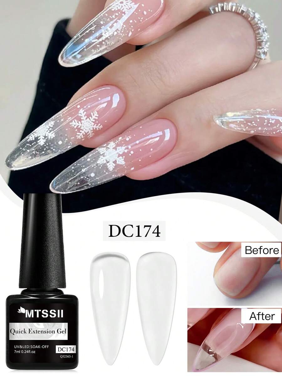 Mtssii 7ml Milky White Quick Extension Gel Nail Polish Nude Pink Clear Construct Hard Builder Gel For Nails Semi Permanent Acrylic Extension Nail Art Varnish Nail Strengthening Gel - 無色 - 查看 1