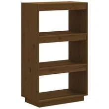 Étagère/séparateur de pièce vidaXL, couleur miel, 60 x 35 x 103 cm, en pin massif - Tabac - Voir 4