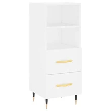 Aparador vidaXL blanco, 34,5 x 34 x 90 cm, material a base de madera. - Blanco - Ver 3