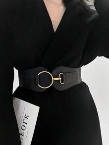 Street New Arrival Simple & Personalized Elastic Wide Waistband Waist Belt For Coat & Suit Halloween Summer, School COH7 - Black - View 12