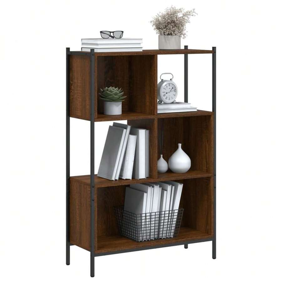 Libreria vidaXL effetto rovere marrone 72x28x109 cm Materiale a base di legno - Castano - Visualizzare 1
