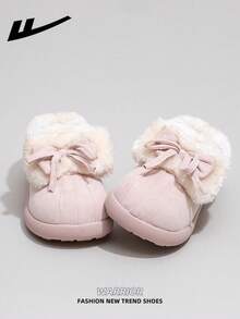 1双 WARRIOR 女士秋冬保暖运动鞋，系带软底休闲鞋，低帮户外平底鞋，厚底通勤鞋，圆头低跟防滑纯色优雅软底徒步鞋，适合学生毕业照拍摄，女士低帮皮质运动滑板鞋 - 粉色 - 查看 3