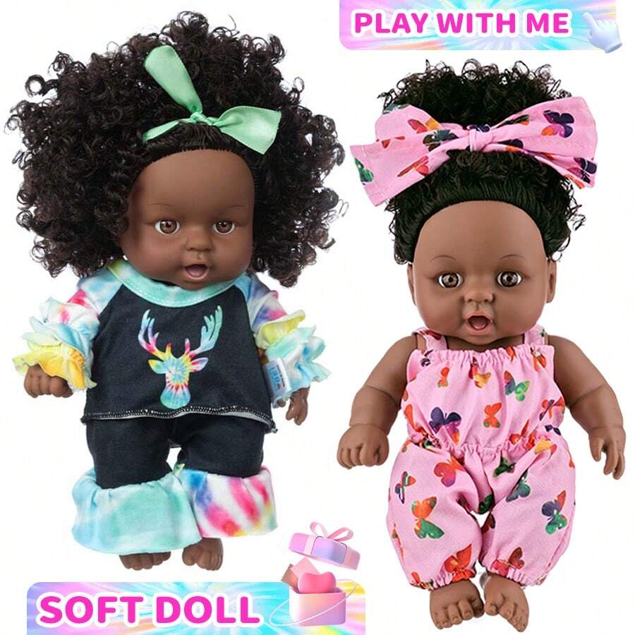 Two Lifelike 8-Inch Newborn Baby Dolls, Realistic Twin Dolls With Soft, Sculptable Bodies, Suitable For Children Aged 3 And Up. Stylish Doll Outfits, Lifelike Dolls, Birthday Gifts, Holiday Presents. - 兩個8吋娃娃 - 查看 1