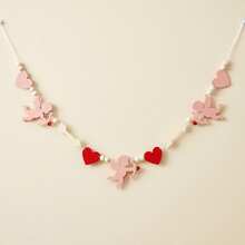 Guirnalda rústica romántica de corazones con cuentas para San Valentín, decoración para colgar en la pared, recuerdo de fiesta, accesorios para fotos. - Rosa - Ver 2