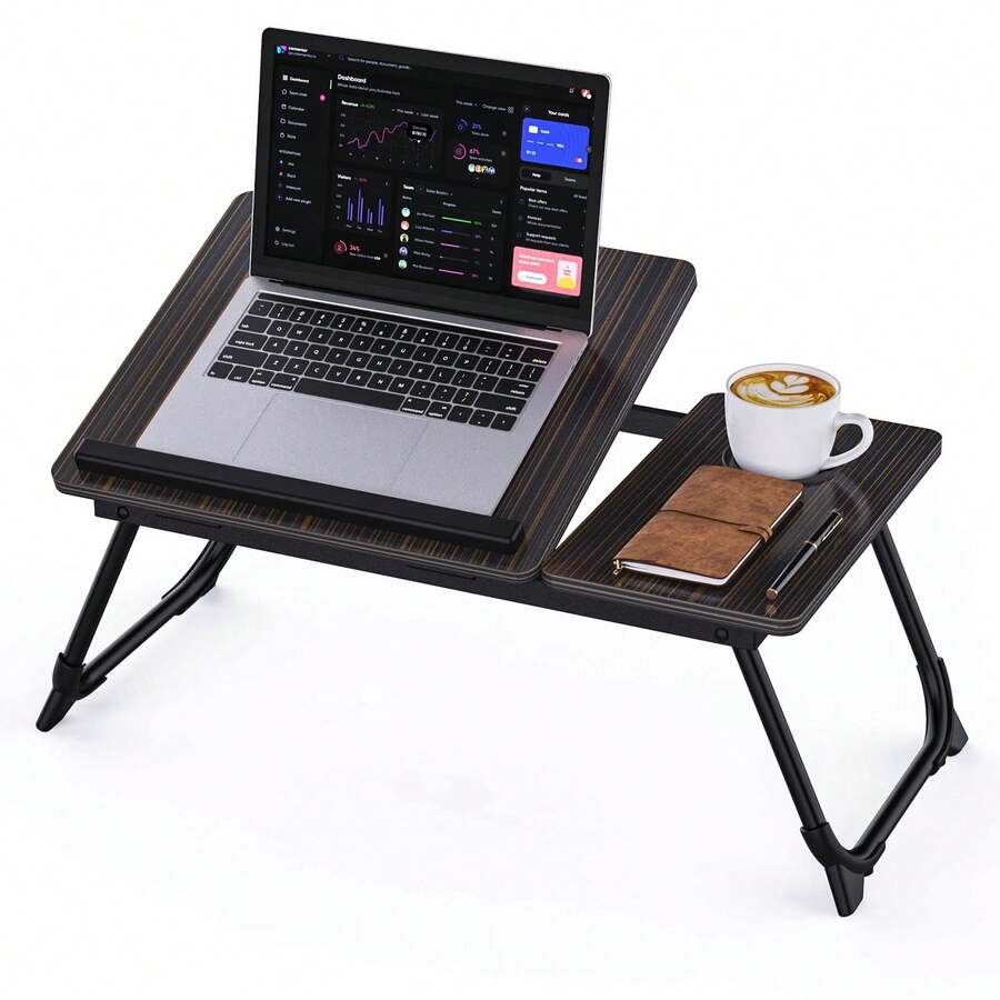 Adjustable Laptop Desk For Bed,Bed Table For Laptops,Laptop Stand For Beds,Lap Desk Foldable Bed Desk For Laptops And Writing,Portable Beds Tray Table With Cup Holder - màu đen - Xem 1