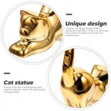 ml 2 Piezas Figuras De Gato Miniatura De Cerámica para Decoración del Hogar Estatuas De Animales para Mesa Y Escritorio Adorno Ligero Y Compacto para Sala Y Dormitorio10101 - como en la foto - Ver 6